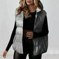 thumbnail image 2 of jtjvou Plus Size Puffer Vest Women Lightweight Hooded Quilted Sleeveless Jackets Winter Zipper Down Gilet Warm Waistcoat Gray XL, 2 of 6
