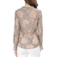 thumbnail image 4 of Unique Bargains Women's Floral Chroect Lace See Through Color Block Blouse, 4 of 8