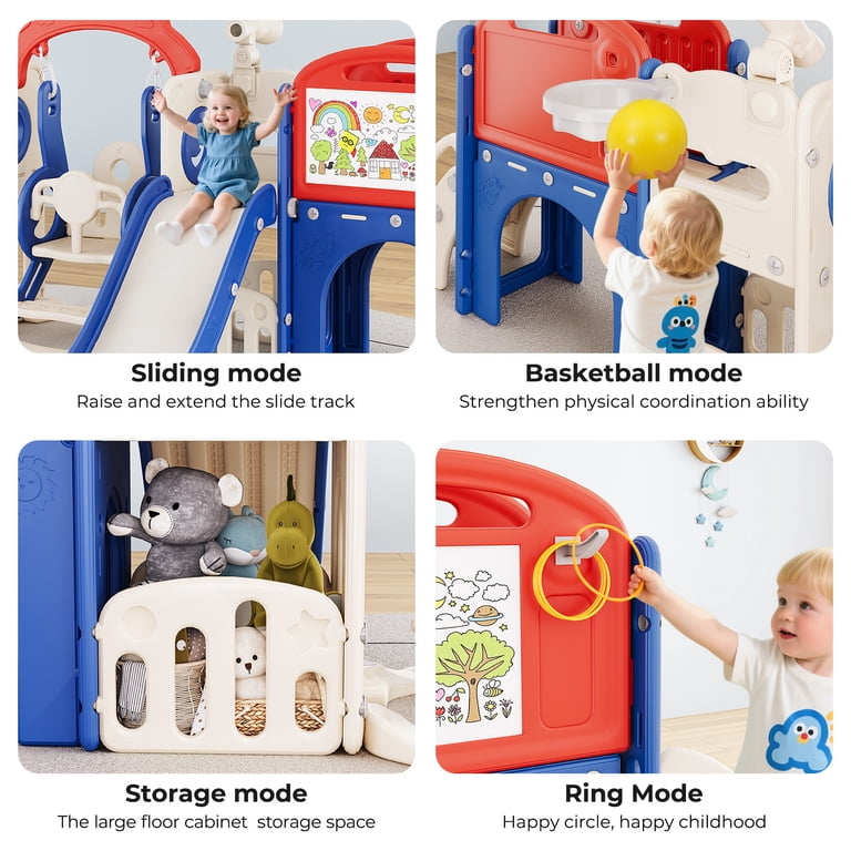 Bobiber XL 11 in 1 Toddler Slide PlaySet for kids, Indoor/Outdoor