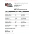 thumbnail image 2 of Right Headlight Assembly - Compatible with 2003 - 2007 Saab 9-3 2004 2005 2006, 2 of 2