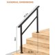 thumbnail image 2 of QinaQin Barandal exterior, kit de pasamanos de hierro para escalera con ángulo ajustable, pasamanos metálico resistente para pisos de concreto, madera, cemento o mármol, 2 of 7