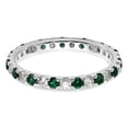 thumbnail image 3 of 14k White Gold 3/8 carat Lab Grown Diamond VS/SI+ G+ and Lab Created Emerald Size 5 Eternity Band, 3 of 6