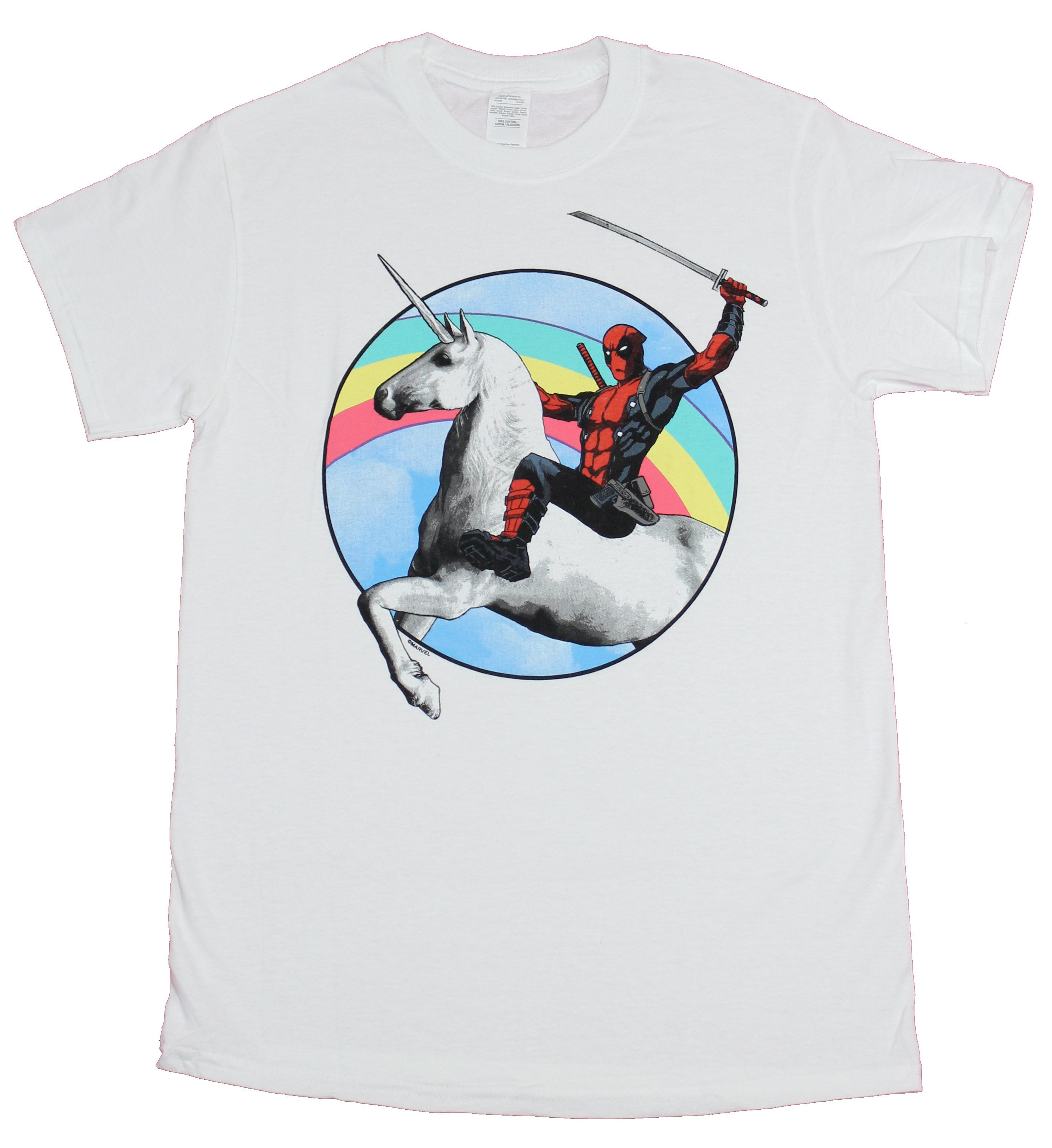 Deadpool Unicorn Funny Rainbow Marvel Tee Kids Boys Graphic T-Shirt 