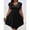 Black, variant on Women's Plus Size Crisscross V-Neck Ruffle Short Sleeve A-Line Babydoll Mini Dress Solid Color Casual Dress for Daily Wear in Spring Summer XL-5XL