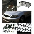 thumbnail image 2 of Spec-D Tuning Smoke Headlights + Bumper Lights Fog Lights + Black Mesh Grill Compatible with 1999-2000 Honda Civic 2/3/4Dr, 2 of 2