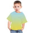thumbnail image 4 of Odeerbi Toddler Kids Boys Girls Gradient Tops Short Sleeve T-shirt Summer Funny Graphic Shirts 3-14 Years Blue, 4 of 5