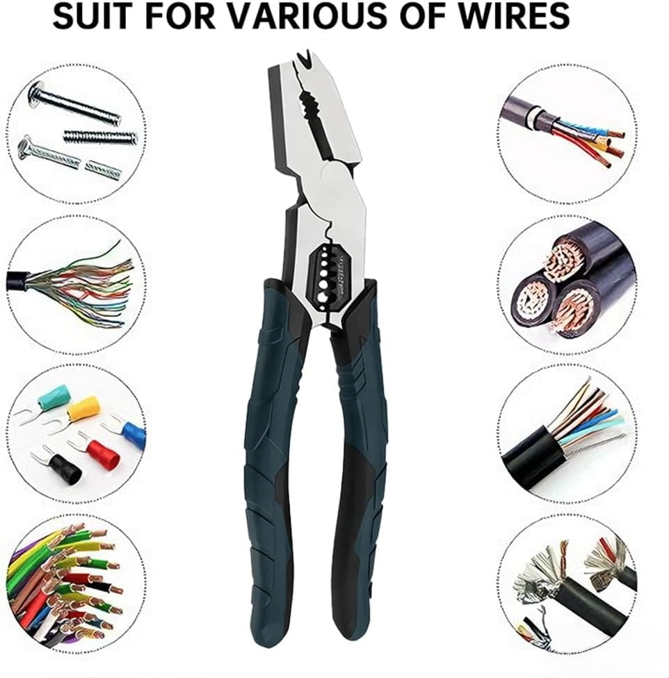 Industrial-Grade Multi-Function Cutting Pliers, 9-in-1 Multi-Functional Pliers Nail Puller/Wire Cutter/Crimper—Compound Action Leverage Design, Suitable for Home Repairs or Outdoor Work(2)
