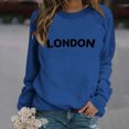 thumbnail image 2 of Women Crew Neck Pullover Christmas Sweatshirts for Women Funny Women's Fashionable Letter Printed Round Neck Long Sleeved Casual Sports Sweatshirt (1) L, 2 of 4