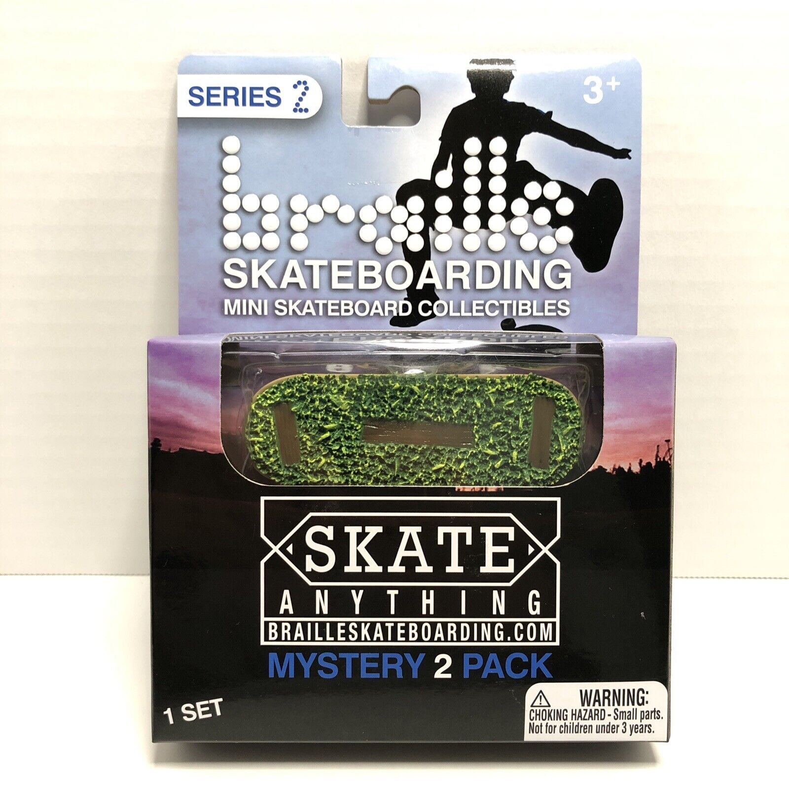 Braille Skateboarding MINI Skateboard 2-pack RARE NEW Series 2 Grass &amp; Mystery, Collectible