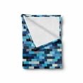 thumbnail image 2 of Abstract Soft Flannel Fleece Blanket, Modern Contemporary Geometric Design with Stripe Like Bold Borders in Blue Tones, Cozy Plush for Indoor and Outdoor Use, 50" x 70", Multicolor, by Ambesonne, 2 of 6
