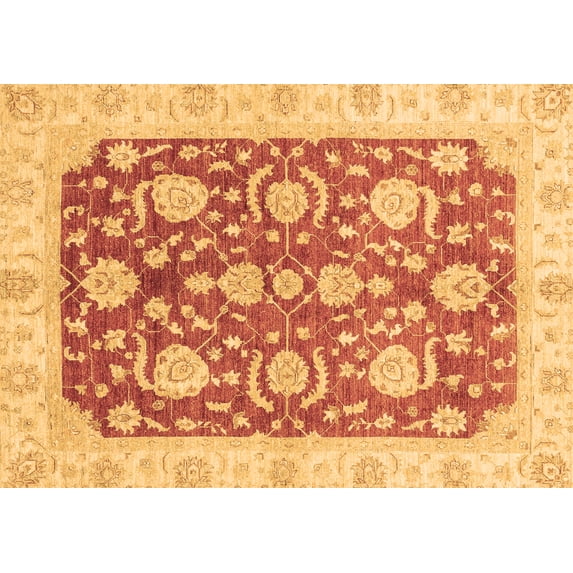 Ahgly Company Indoor Rectangle Oriental Brown Traditional Area Rugs, 7' x 9'