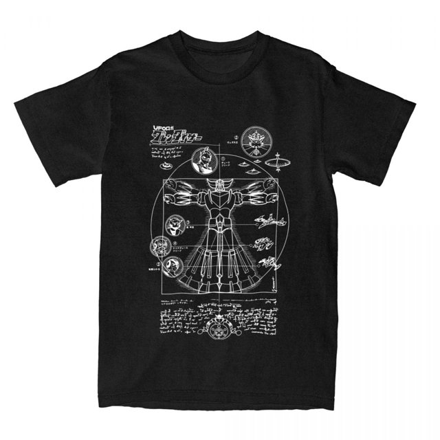 1975 UFO Robot Grendizer camiseta hombres mujeres UFO Robot Goldorak divertida Camiseta de algodón puro cuello redondo manga corta talla UE camiseta