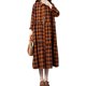 thumbnail image 1 of Vestido suelto vintage para mujer Vestido de fiesta informal con bolsillo a cuadros de manga larga Abanopi XX-grande, 1 of 7