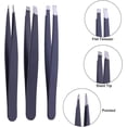 thumbnail image 2 of 3-piece Professional Stainless Steel Precision Eyebrow Tweezers Set, 2 of 5
