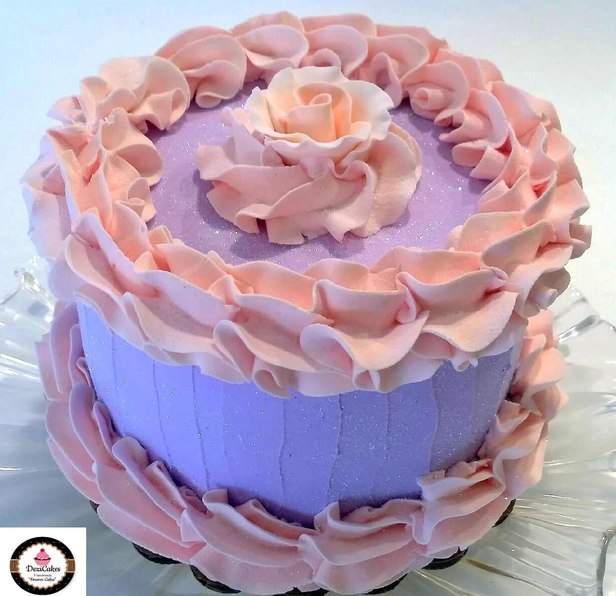 Large Pink Rosette Cake Display 9" Faux Cake fake for home decor 