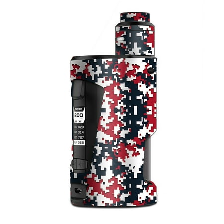 - Skin Decal Vinyl Wrap for Geekvape GBox Squonk Kit 200W Vape Kit skins stickers cover / Digi Camo Sports Teams Colors digital camouflage Red Blue