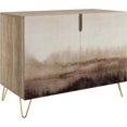 thumbnail image 3 of PixonSign Sideboard and Buffet Cabinet, 2 Doors Wood Storage Cabinet Console Table with Brown Pastel Watercolor Landscape for Kitchen, Bedroom, Dinning, Foyer, Office - 35" L x 18" W x 29" H, 3 of 5