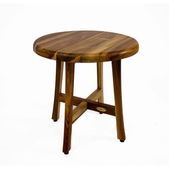 EcoDecors® Shoji® 18” Teak Wood Round Shower Seat or Side Table