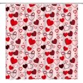 thumbnail image 2 of Valentine''s Day Heart Shower Curtain Red Pink Heart Romantic Sweet Love for Lover Couple Modern Bathroom Decor Fabric Curtain with Hooks, 2 of 5