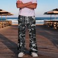 thumbnail image 6 of Men Elastic Drawstring Waist Camo Sweatpants Wide Leg Loose Fit Soft Athletic Jogger Streetwear Trousers With Side Pockets 2XL, 6 of 8
