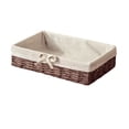 thumbnail image 5 of Woven Baskets Rectangular Organizer Bin Toilet Paper Handwoven Countertop Bin Organizer Decorative Basket for Fruits Sundries 30cmx20cmx7cm, 5 of 8