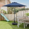 thumbnail image 3 of Autlaycil 7.5 FT Navy Blue Patio Umbrella and Matching Base, Push Button Tilt Market Umbrella, Crank and Sturdy Ribs for Garden, Deck, Yard, Pool, 3 of 7