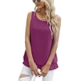 thumbnail image 6 of Uvplove Women's Sleeveless Chiffon Tank Top Double Layers Casual Blouse Tunic,M Red,L, 6 of 16