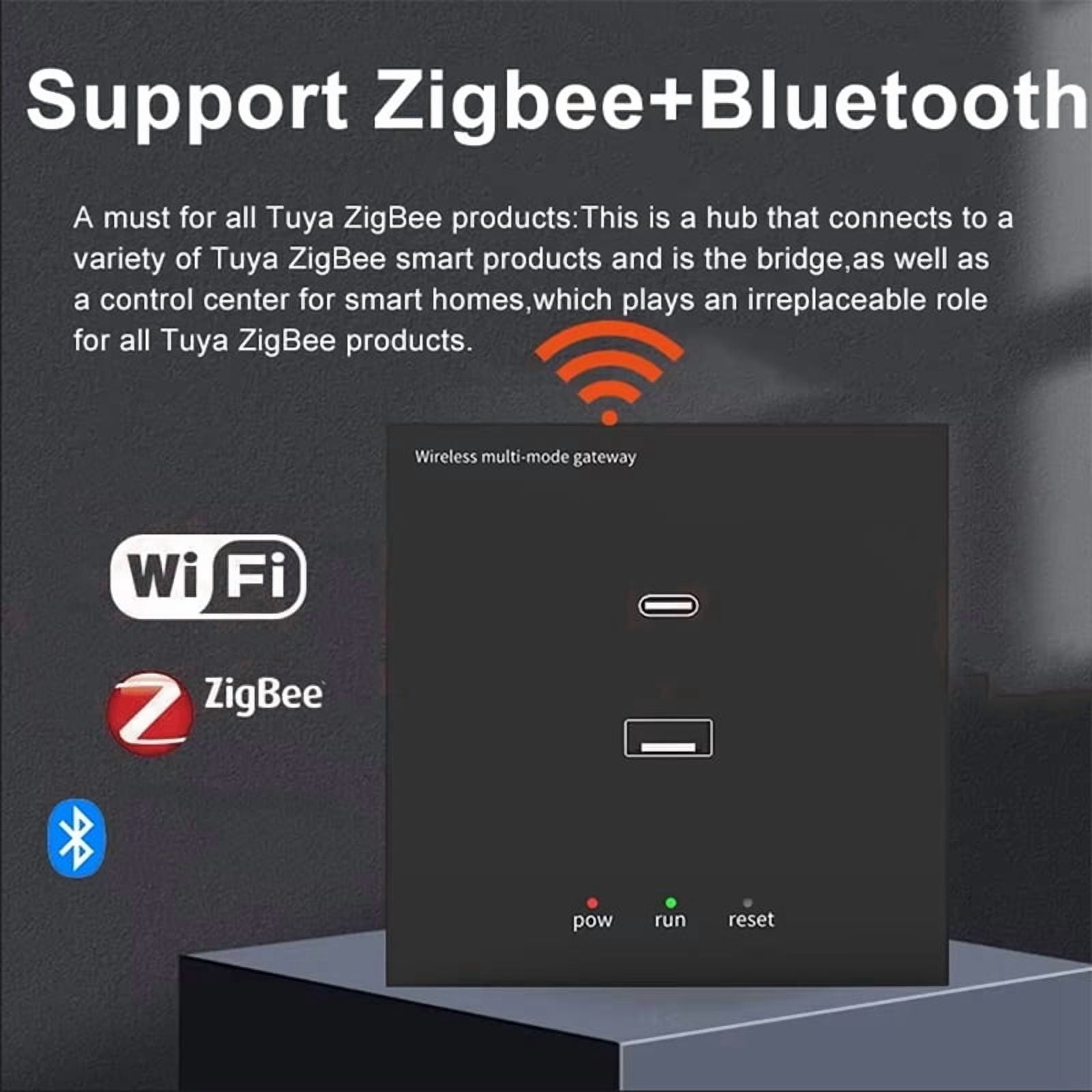 Tuya ZigBee Multi-Mode Wall Gateway Hub Smart Home WiFi Bridge Bluetooth Mesh Smart Life Remote Control Works