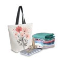 thumbnail image 2 of FORMRS Womens Canvas Tote Bag with Zipper Inner Pocket Shoulder Handbag, Pink Flower, 2 of 7