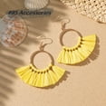 thumbnail image 6 of Bohemian Style Raffia Rattan Knit Ladies' Drop Earrings For Summer Vocation   ZN00037, 6 of 6