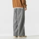 thumbnail image 4 of Pantalones largos para hombre, de ocio, de color liso, con botones, cintura elástica y cordón ajustable, de poliéster., 4 of 7