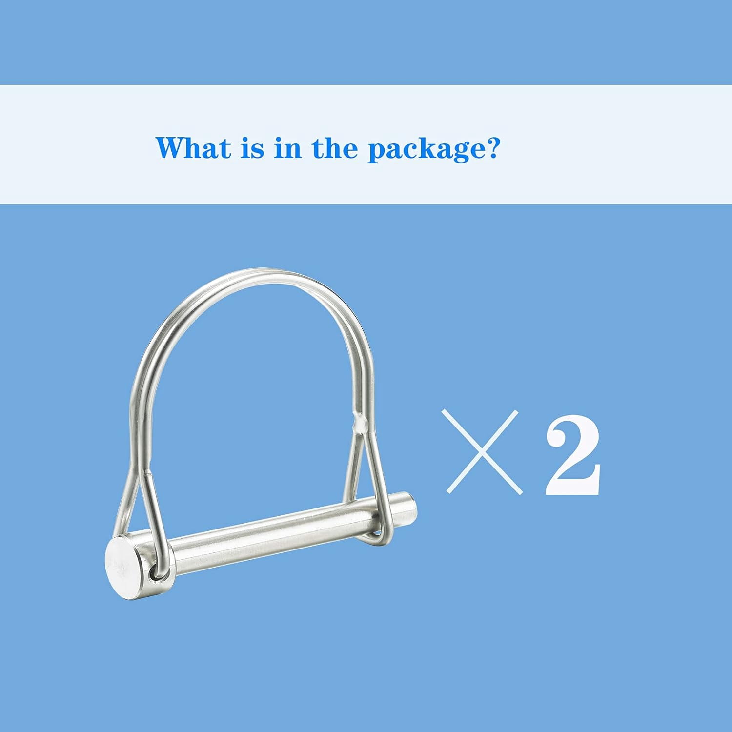 ABCISI Safety Coupler Pin 1/4 Inch(6.3mm) Diameter, 2.756 Inch(70mm) Length, Wire Lock Pins, Locking Pins, 316 Stainless Steel(2 Pcs)