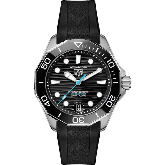 Tag Heuer Aquaracer Professional 300 Date Automatic Black Dial Rubber Strap Men's Watch WBP5110.FT6257