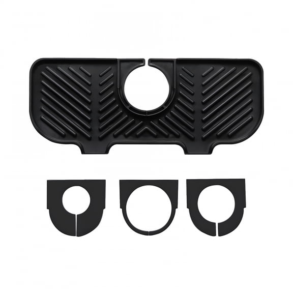 ACDANC Kitchen Sink Splash Guard,Silicone Faucet Handle Drip Catcher Tray,Dish Soap Sponge Holder Mat Behind Faucet,Kitchen Gadgets Sink Accessories Drying Mat Sink Caddy Organizer for Kitchen