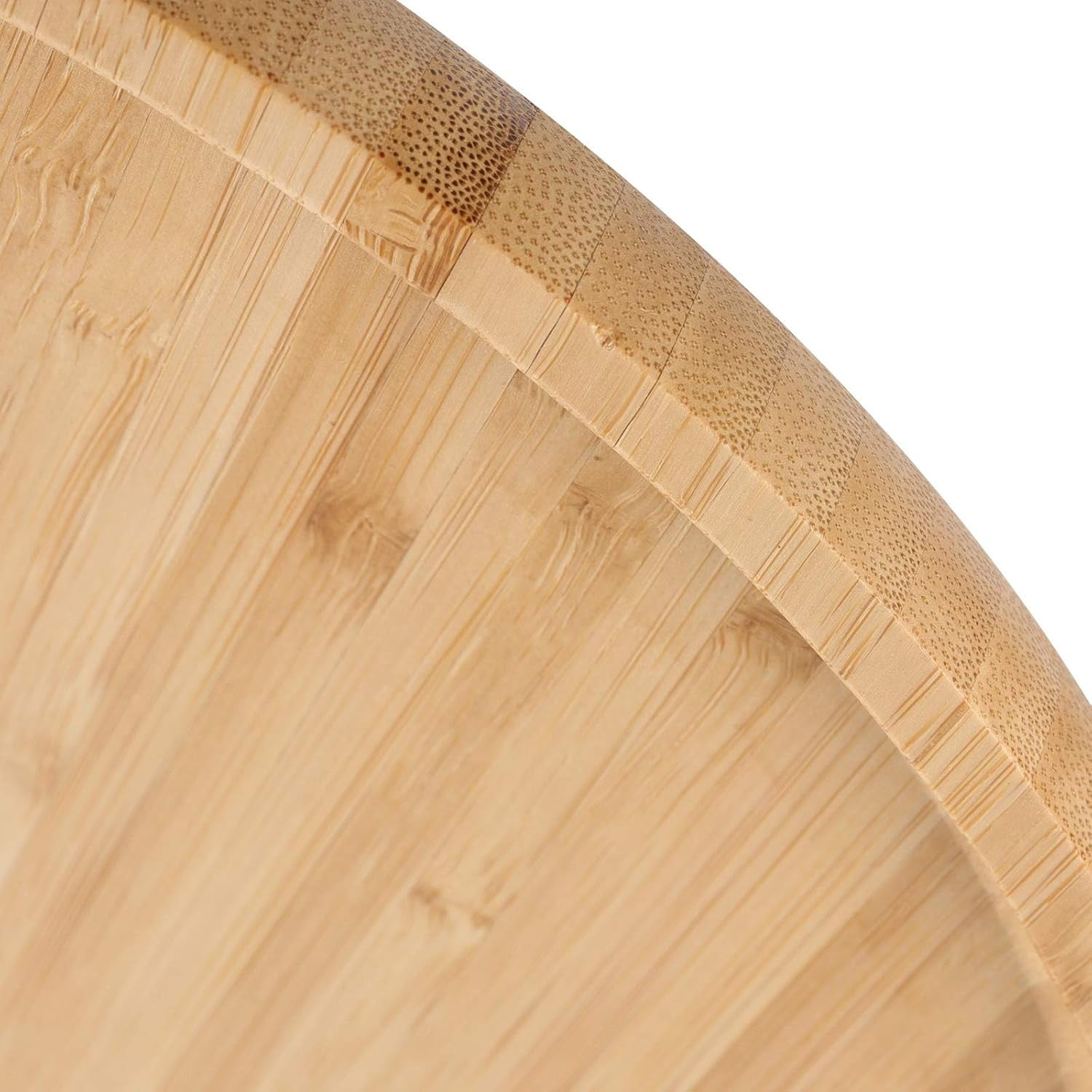 9.8 inch Bamboo Serving Tray,Bexikou Round Bamboo Tray, Wooden Serving Platter for Fruit, Bread, Salad Plate, Charcuterie Serving Board