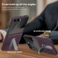 thumbnail image 5 of Dteck Magnetic Case for Samsung Galaxy Z Flip 7 with Rotating Metal Stand, Compatible with MagSafe, Slim PU Leather Shockprood Phone Cover for Galaxy Z Flip 7,Purple, 5 of 7