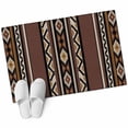 thumbnail image 2 of 2x3 Door Mat Rug, Brown Boho Non-Skid Rubber Backing Large Rectangle Rugs - Living Room Bedroom Home Office, Vintage Ethnic Tribe Retro Abstract Art Indoor Floor Mat Carpets Washable Rug, 2 of 9