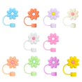 thumbnail image 1 of Easy to Clean Straw Lid 3pcs Straw Cover Flower Shape Silicone Straw Lid Durable Dust-proof Straw End Plug for Indoor Outdoor Use Silicone Straw Cover, 1 of 8