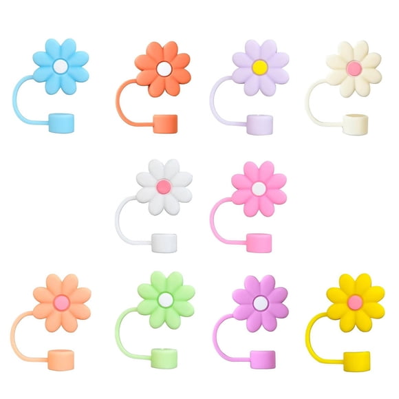 Couvercle de Paille Facile à Nettoyer 3 Pcs Couvercle de Paille en Forme de Fleur Couvercle de Paille en Silicone Durable Anti-Poussière Bouchon de Paille pour Usage Intérieur Extérieur Couvercle de Paille en Silicone