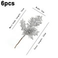 thumbnail image 2 of Paquete de 6 púas navideñas con purpurina en aerosol con flores artificiales y hojas de fruta para decoración navideña del hogar, 2 of 6