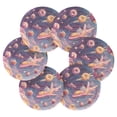 thumbnail image 2 of Haosy Set of 6 Drink Woven Coaster with Holder Heat Resistant Non-Slip Bar Coasters 4 Inches Dessert Planet Spaceship, 2 of 7