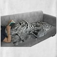 thumbnail image 6 of Black and White Soft Flannel Fleece Blanket, Jaguar Wild Big Cats Theme Feline with Dots Body Fur Jungle Tiger Leopard, Cozy Plush for Indoor and Outdoor Use, 60" x 80", Black White, by Ambesonne, 6 of 6