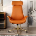 thumbnail image 3 of Italian Light Luxury Leather Office Chairs Modern Nordic Computer Chair Lift Swivel Chair Backrest Gaming Chair Office Furniture My Lux Decor Round, 3 of 30