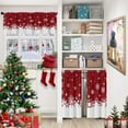 thumbnail image 3 of Christmas Snowflakes Red Kitchen Curtains Window Curtains and Valances Set 36 Inch, Winter Snow Space Abstract Short Tier Curtain for Kitchen, Christmas Small Kitchen Decor, 3 of 6