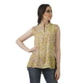 thumbnail image 2 of Moomaya Printed Mandarin Collar Tunic Sleeveless Casual Tank Top Summer Wear, 2 of 6