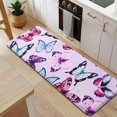 thumbnail image 5 of Pink Butterfly Pattern Kitchen Rug Mat,Kitchen Runner Rugs Non Skid Washable,Decorative Kitchen Floor Mats for Kitchen,Sink,Laundry,17"x47.2", 5 of 7