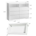 thumbnail image 2 of Vastcury Modern 51" 6 Drawer Double Dresser with LED Light, Wood Storage Cabinet Chests of Drawers for Living Room, White, 2 of 10