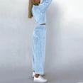 thumbnail image 2 of UPPADA Two Piece Set Dressy,Womens Velvet Tracksuit Two Piece Cropped Sweatshirt Flared Pants Workout Jogging Sets Velvet Sweatsuit Y2k Outfits Sets Sky Blue,XL, 2 of 6