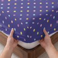 thumbnail image 3 of Cal.King Size Fitted Sheet Set - Color Polka Dot 3 Piece Bedding Sets 16" Deep Pocket Fitted Sheet with 2 Pillowcases, Modern Simple Geometric Blue Brushed Microfiber Hotel Luxury Bed Sheets, 3 of 9