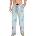 thumbnail image 4 of Men's Pajama Pants with Pockets Sleepwear Lounge Pants Stretch Casual Astrological Tie Dye Pastel Galaxy, 4 of 7